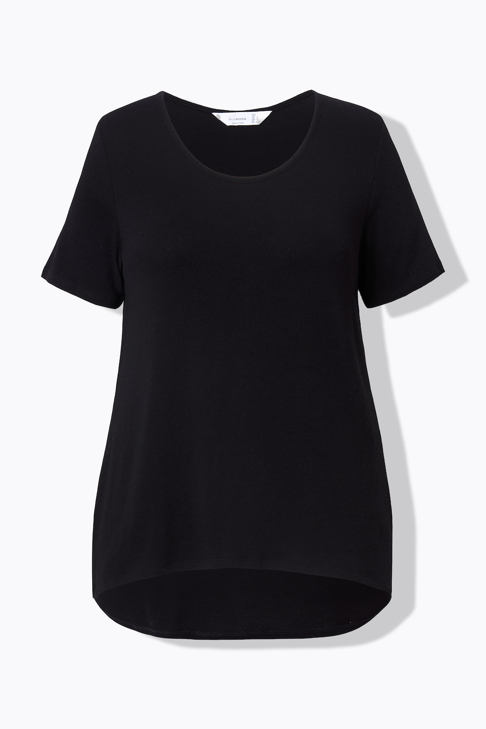 Stora storlekar Finstickad topp, Dam, svart, storlek: 56, Bomull, Mia Moda