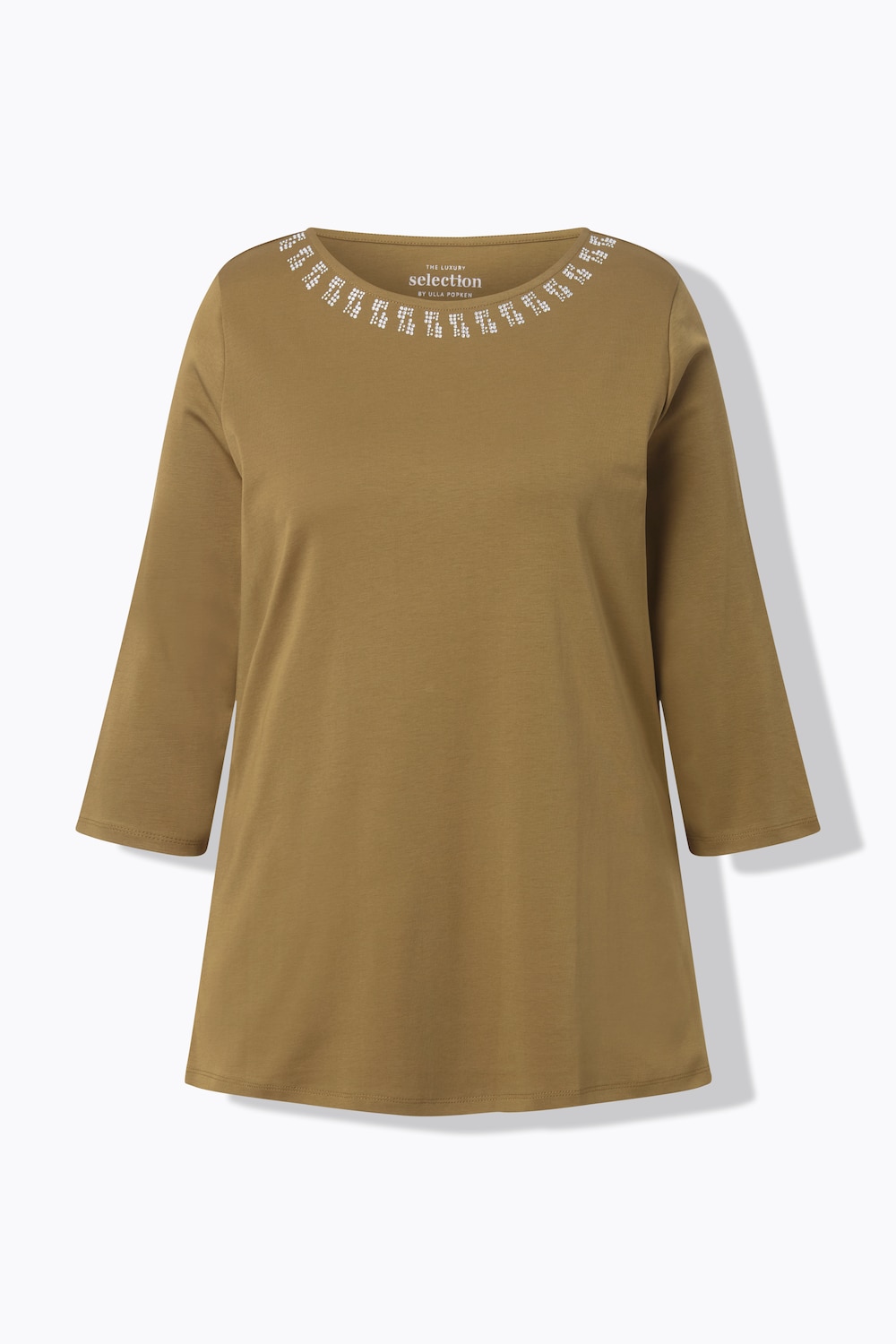 Stora storlekar T-shirt, Dam, brun, storlek: 42/44, Bomull, Ulla Popken