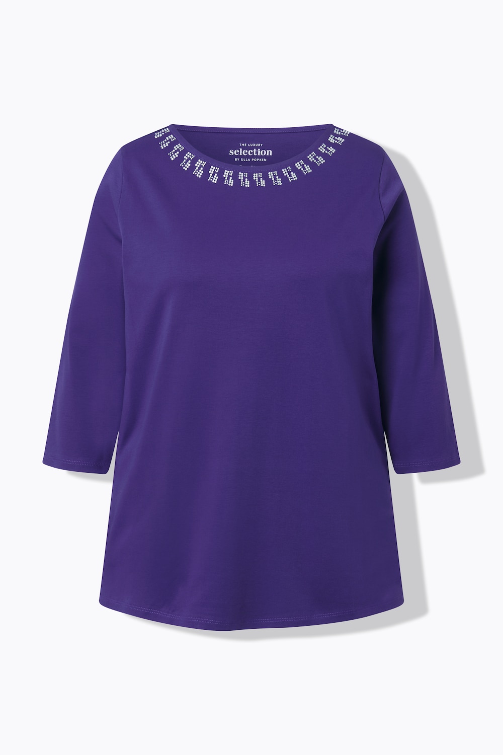 Stora storlekar T-shirt, Dam, lila, storlek: 50/52, Bomull, Ulla Popken