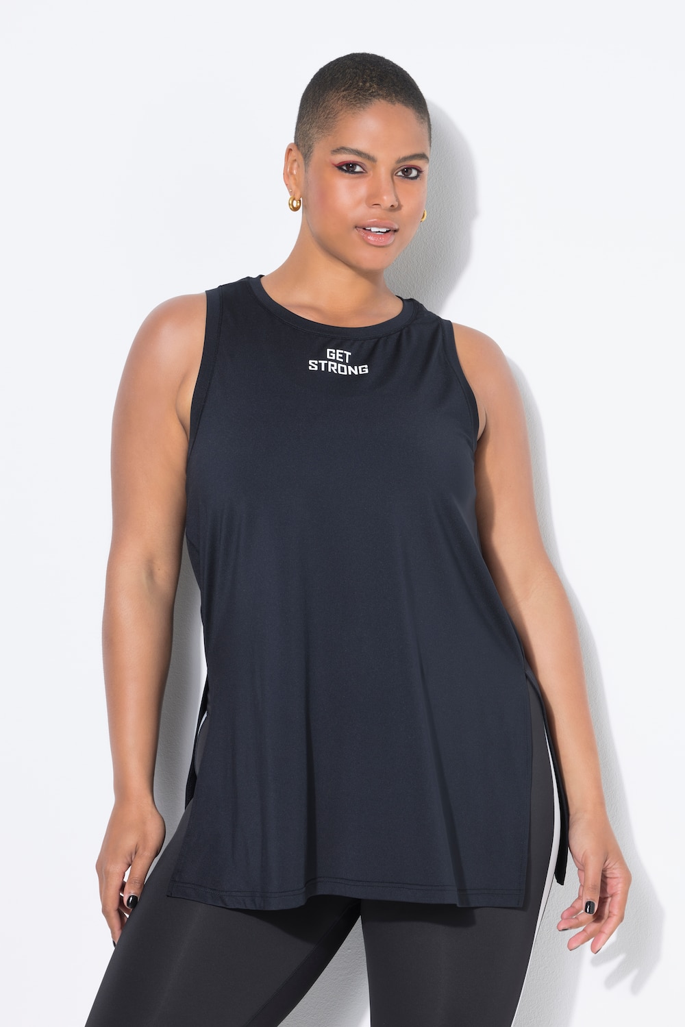 Große Größen Top, Damen, schwarz, Größe: 54/56, Polyester/Elasthan, Studio Untold