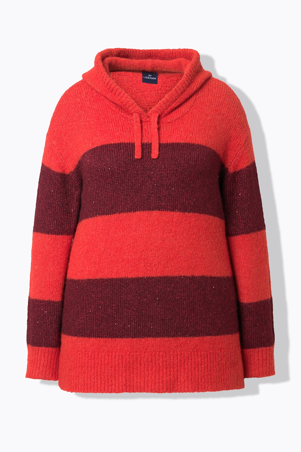 Stora storlekar Stickad tröja, Dam, röd, storlek: 52/54, Polyester, LAURASON