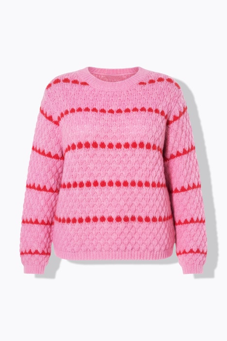 Trui, boxy model, streep, bubble-structuur