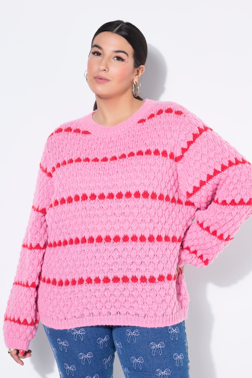 Große Größen Pullover, Damen, rosa, Größe: 54/56, Polyester, Studio Untold