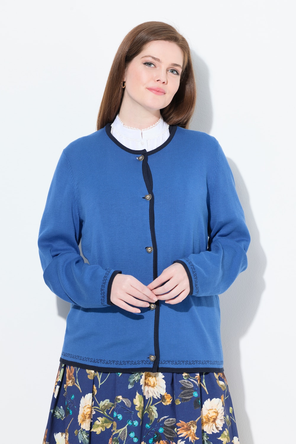 Große Größen Strickjacke, Damen, blau, Größe: 58/60, Baumwolle/Synthetische Fasern, Ulla Popken