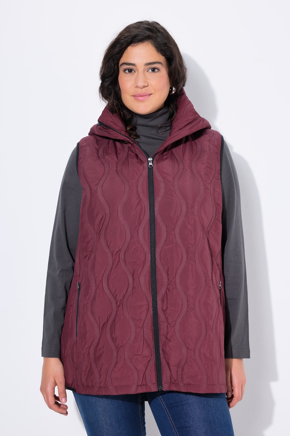 Große Größen HYPRAR Laserstepp-Weste, Damen, rot, Größe: 50/52, Polyester, Ulla Popken