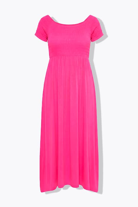 Maxikleid, A-Linie, Jersey, gesmokte Büste