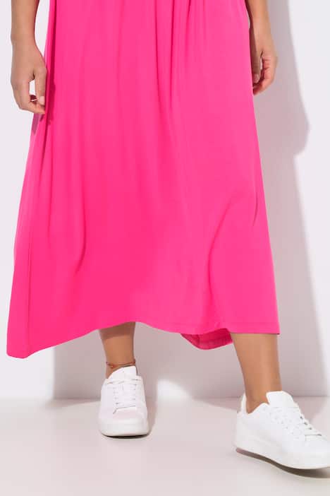 Maxikleid, A-Linie, Jersey, gesmokte Büste