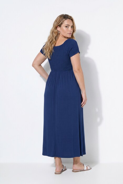 Maxikleid, A-Linie, Jersey, gesmokte Büste