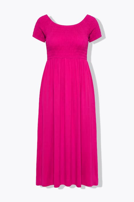 Maxikleid, A-Linie, Jersey, gesmokte Büste