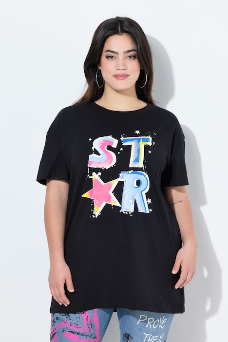 T-Shirt, bequeme Passform, Neon 3D-Motiv