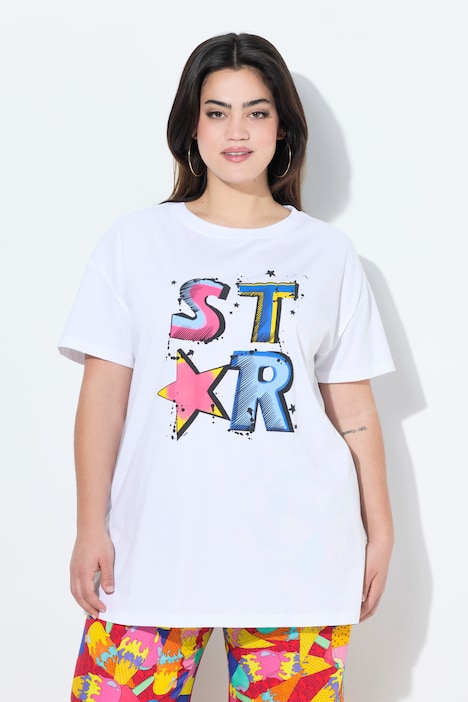 T-Shirt, bequeme Passform, Neon 3D-Motiv