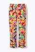 Broek, wijde rechte pijp, kleurig ijsmotief