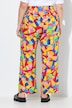 Broek, wijde rechte pijp, kleurig ijsmotief