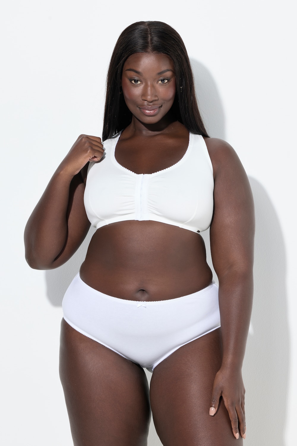 Große Größen Bustier, Damen, weiß, Größe: 95D, Baumwolle/Polyester, Ulla Popken