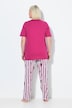 Pyjama, tweedelig, effen shirt, broek met HotDog-motief