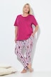 Pyjama, tweedelig, effen shirt, broek met HotDog-motief