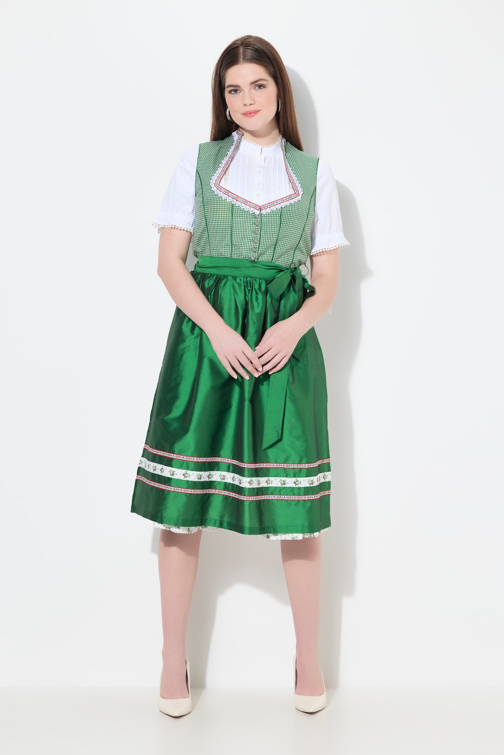 Thumbnail - Große Größen Dirndl, Damen, grün, Größe: 54, Polyester/Baumwolle, Ulla Popken
