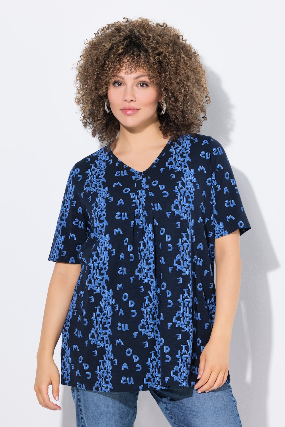 Thumbnail - Große Größen T-Shirt, Damen, blau, Größe: 46/48, Baumwolle, Ulla Popken