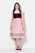 Zijden dirndl, borduursel, carréhalslijn, mouwloos