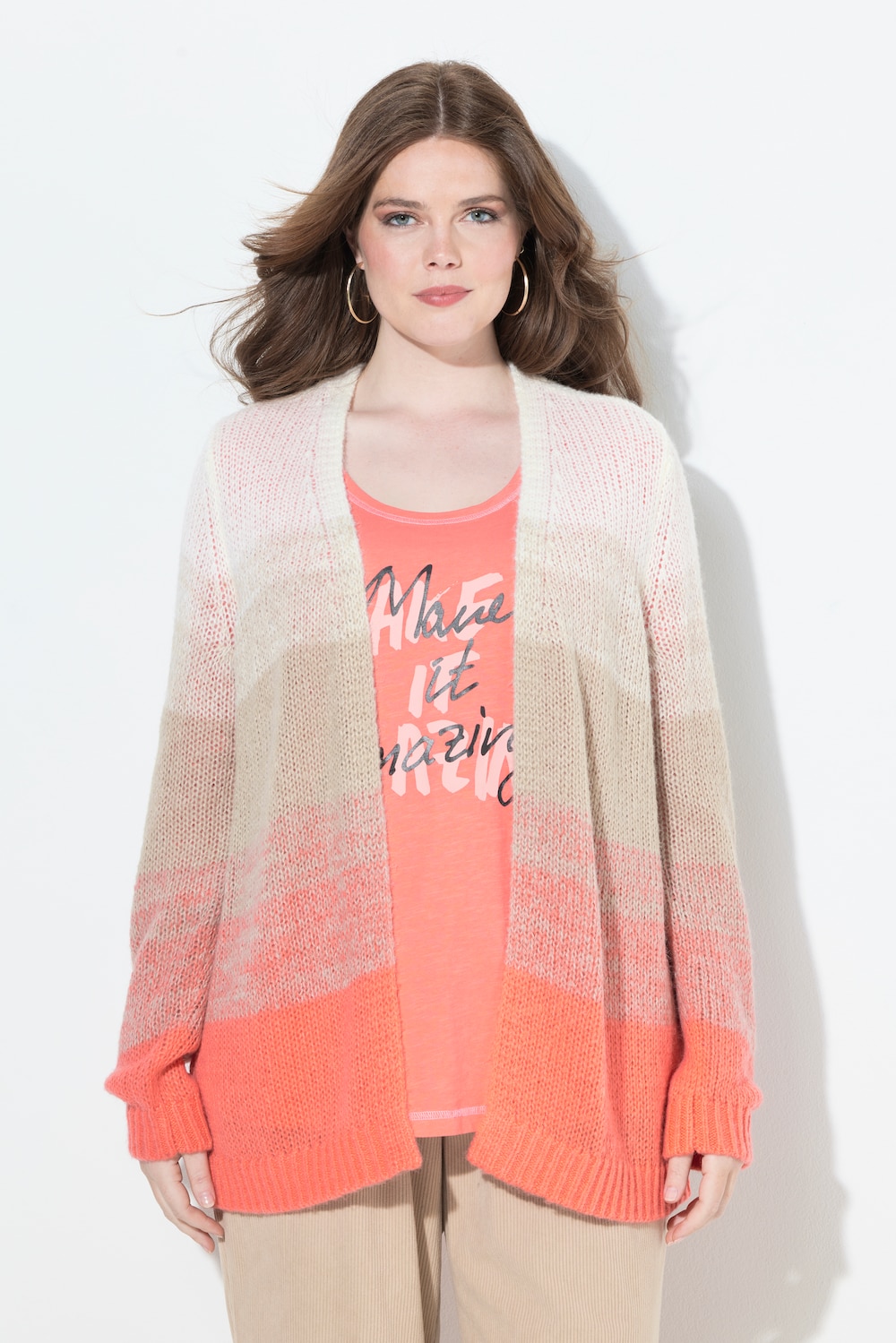 Große Größen Strickjacke, Damen, rot, Größe: 42/44, Synthetische Fasern/Wolle, Ulla Popken