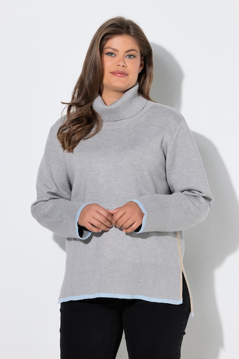 Strickpullover, Langram, Rollkragen