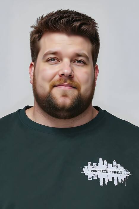 Men+ T-Shirt, Brustprint, bis 8 XL