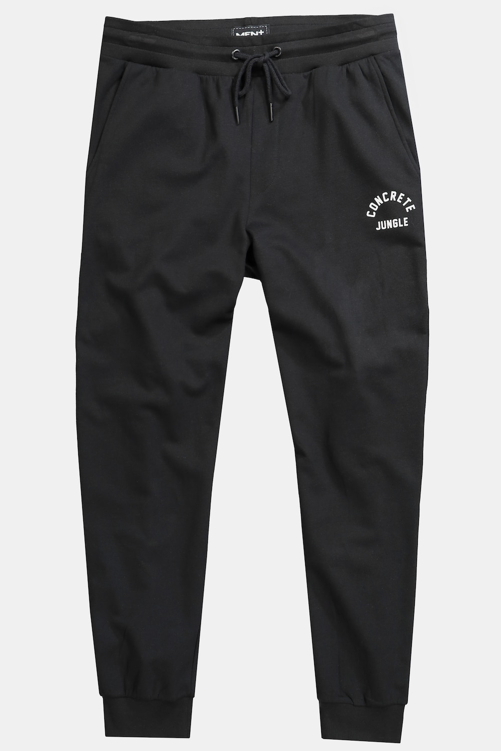 Men+ joggebukse, trykk, moderne passform, elastisk linning, 4 lommer, opptil 8 XL