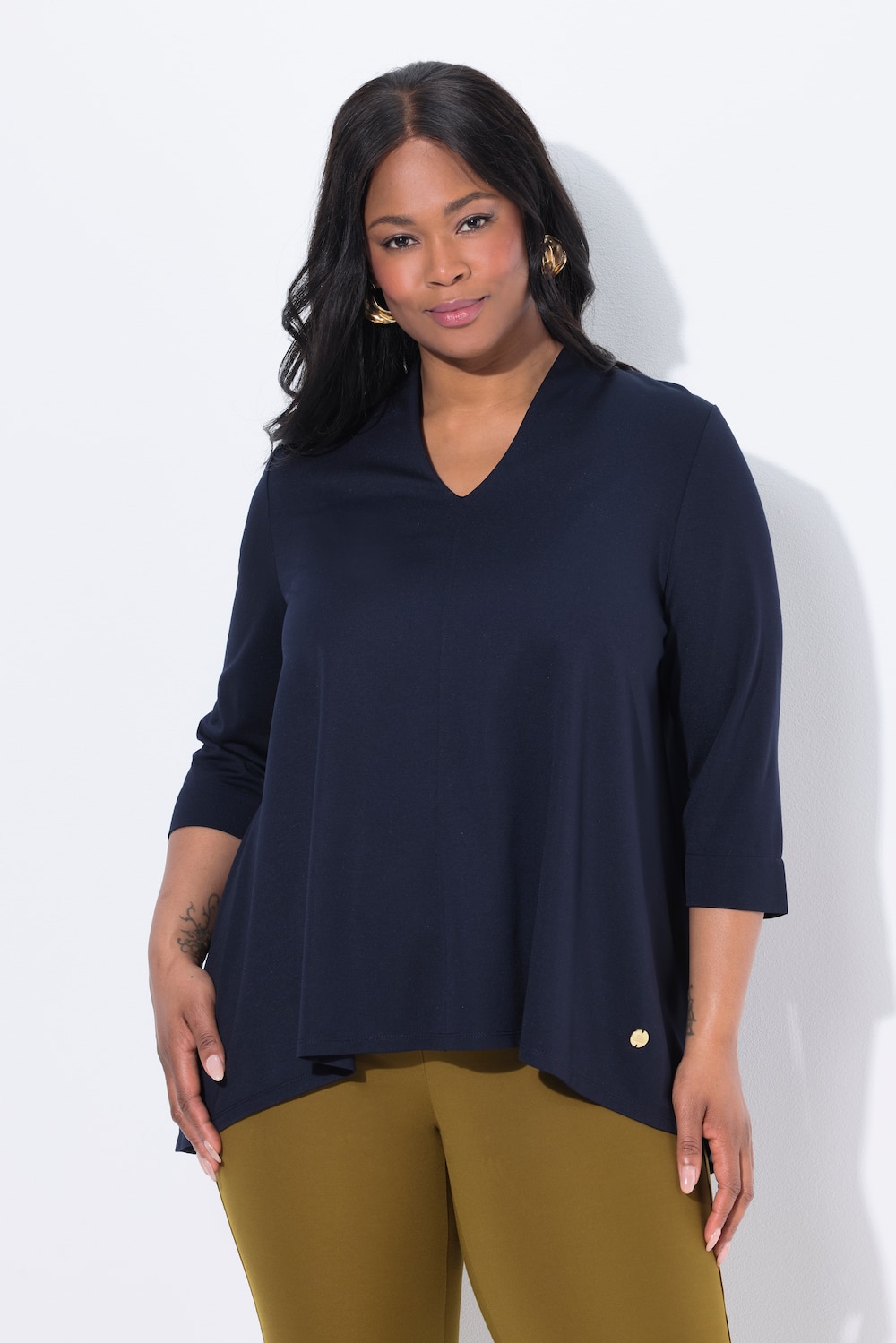 Große Größen T-Shirt, Damen, blau, Größe: 54/56, Viskose/Synthetische Fasern, Ulla Popken