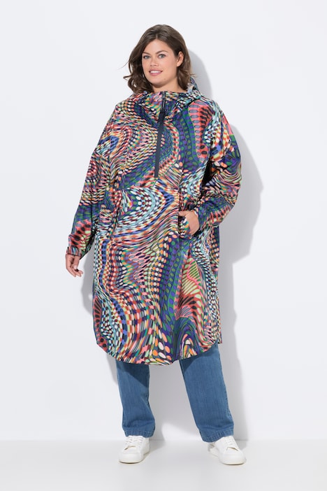 Funktions-Regencape, Unisex, Print, Kapuze