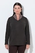 Merino-Pullover, Rollkanten, V-Ausschnitt, Langarm