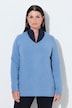 Merino-Pullover, Rollkanten, V-Ausschnitt, Langarm