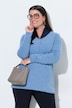 Merino-Pullover, Rollkanten, V-Ausschnitt, Langarm
