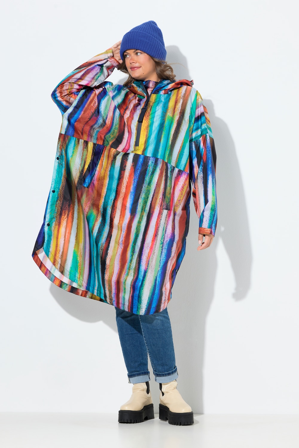 Funktions-Regencape, Unisex, Print, Kapuze