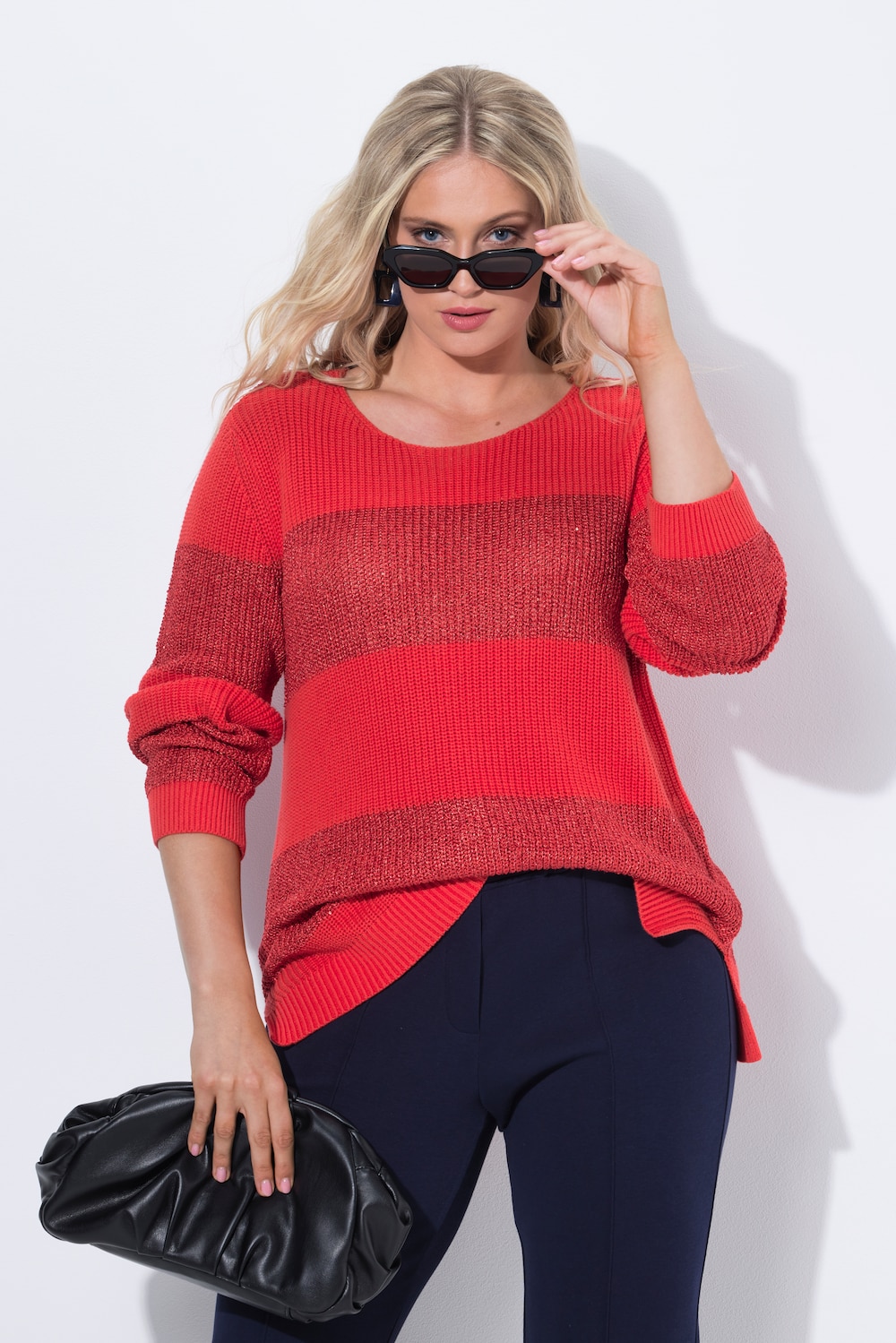 Große Größen Pullover, Damen, rot, Größe: 62/64, Baumwolle/Polyester, Ulla Popken
