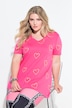T-shirt, A-lijn, glanzend hartmotief