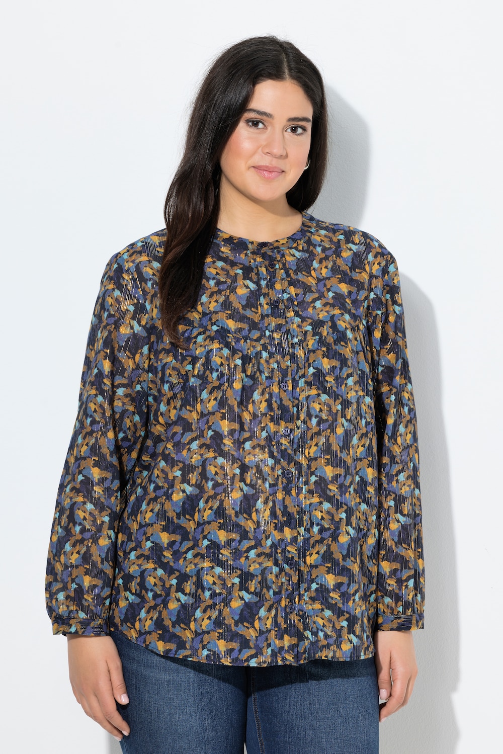 Große Größen Bluse, Damen, blau, Größe: 58/60, Baumwolle, Ulla Popken