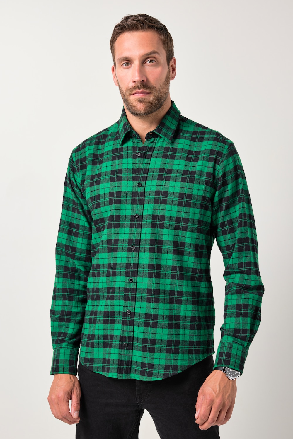 JP1880 Karohemd, Langarm, Kentkragen, Modern Fit, bis 8 XL