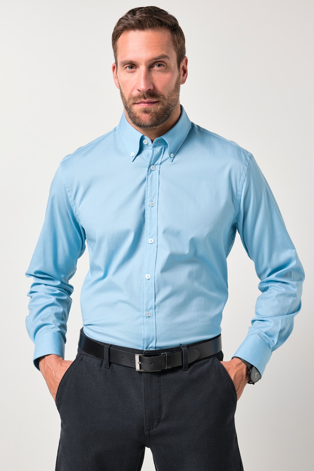 JP1880 skjorte, FLEXNAMIC®, button-down krage, moderne basic fit, opptil 7 XL