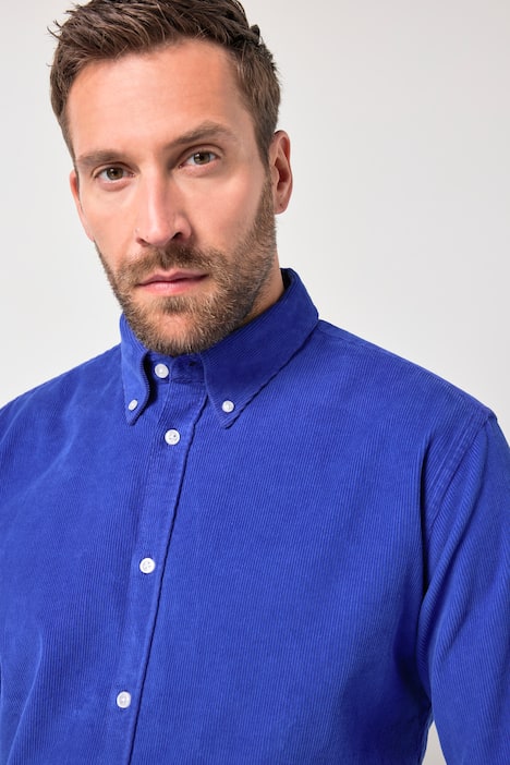 JP1880 corduroy shirt, lange mouwen, buttondown-kraag, Modern-Fit, tot 7XL