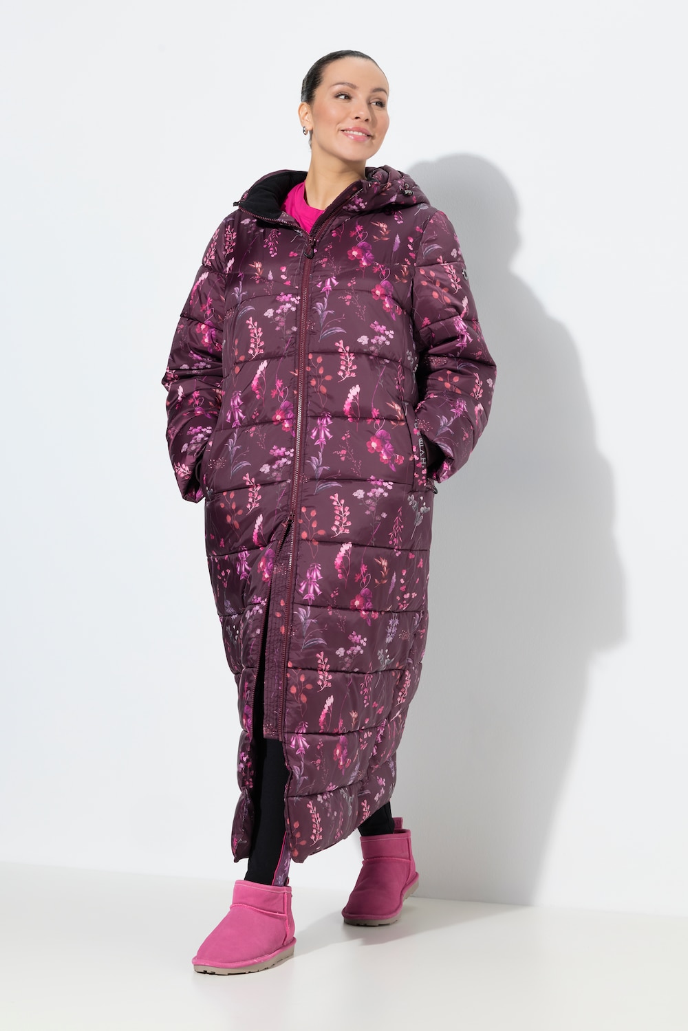 Große Größen HYPRAR Puffer-Funktionsmantel, Damen, lila, Größe: 58/60, Polyester, Ulla Popken