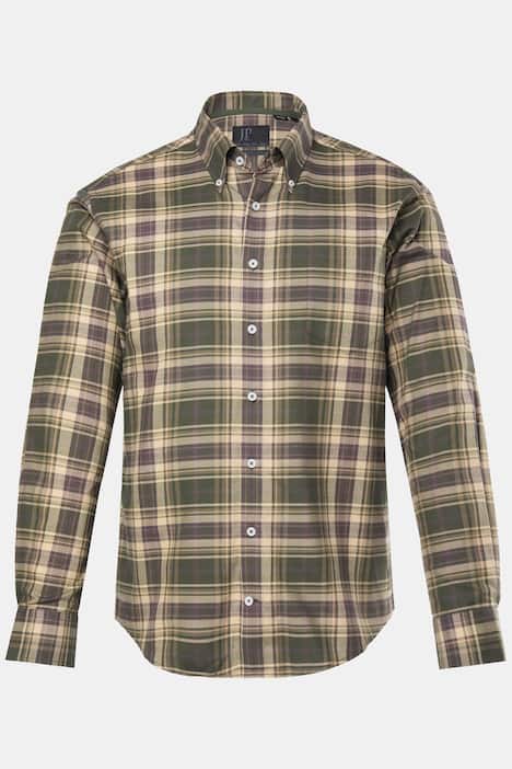 JP1880 Karohemd, Langarm, Buttondown-Kragen, Modern Fit, bis 8 XL