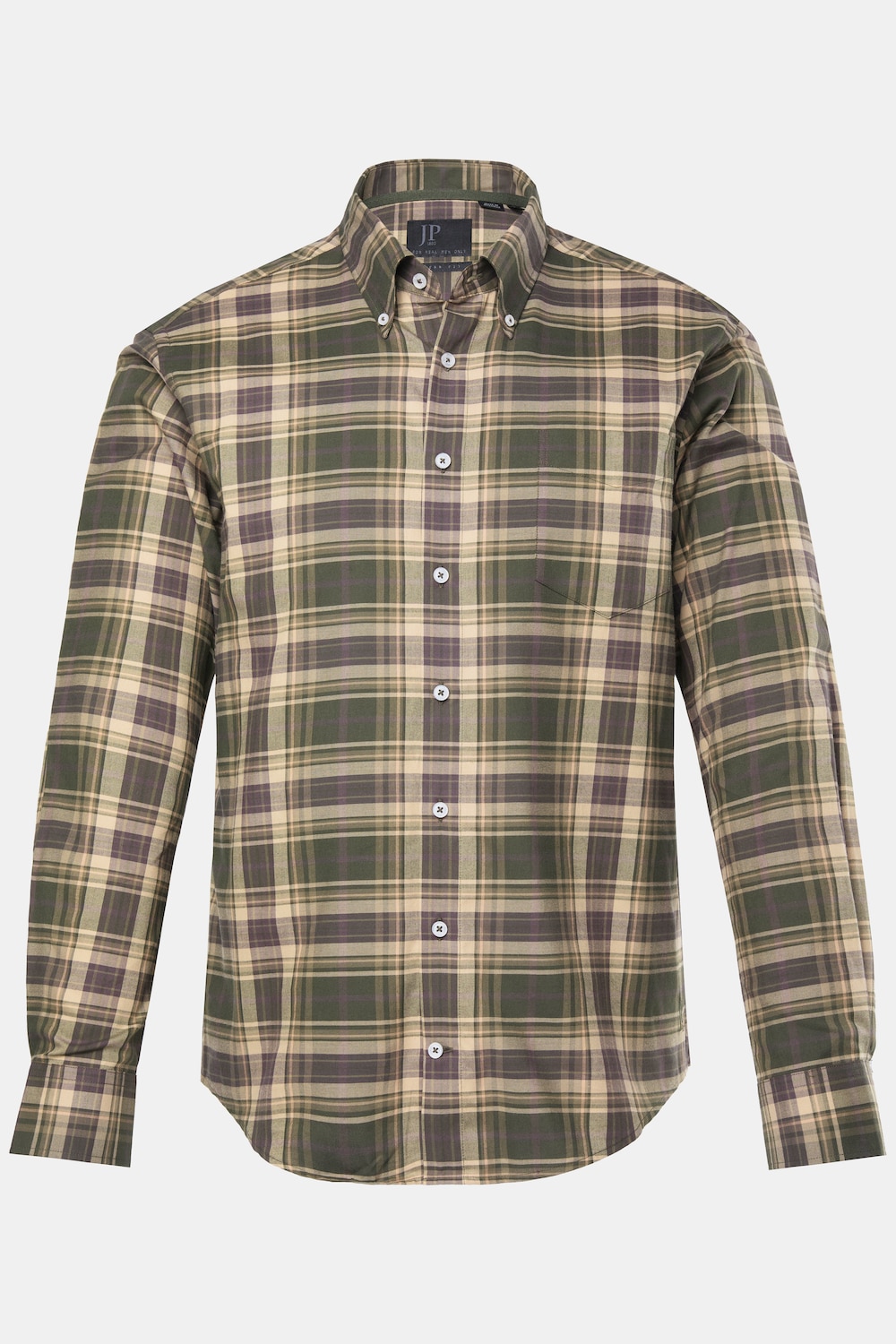 JP1880 Karohemd, Langarm, Buttondown-Kragen, Modern Fit, bis 8 XL