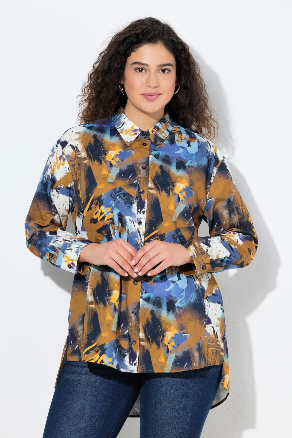 Thumbnail - Große Größen Hemdbluse, Damen, braun, Größe: 54/56, Baumwolle, Ulla Popken