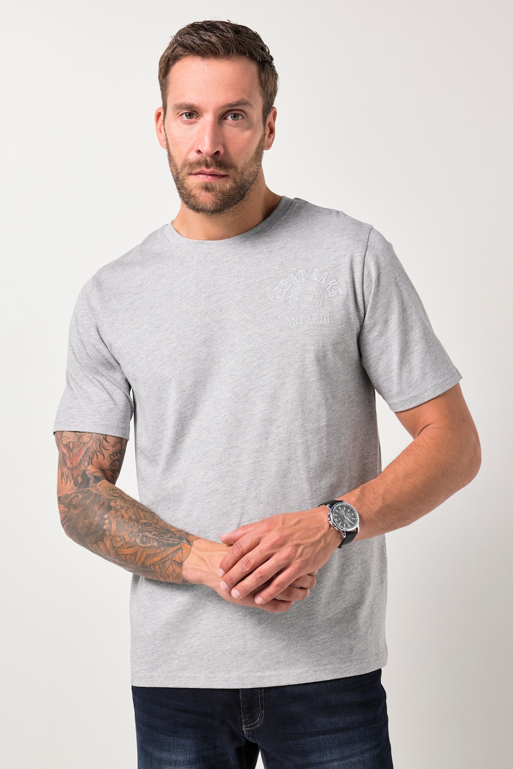 JP1880 T-skjorte, halvermet, broderi på brystet, opptil 8 XL