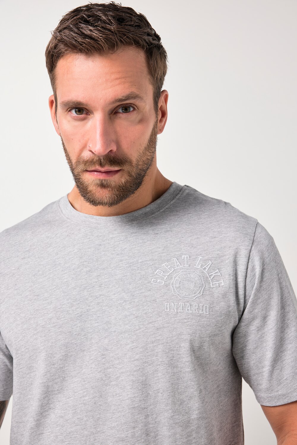 Stora storlekar T-shirt, Her, grå, storlek: 4XL, Bomull, JP1880