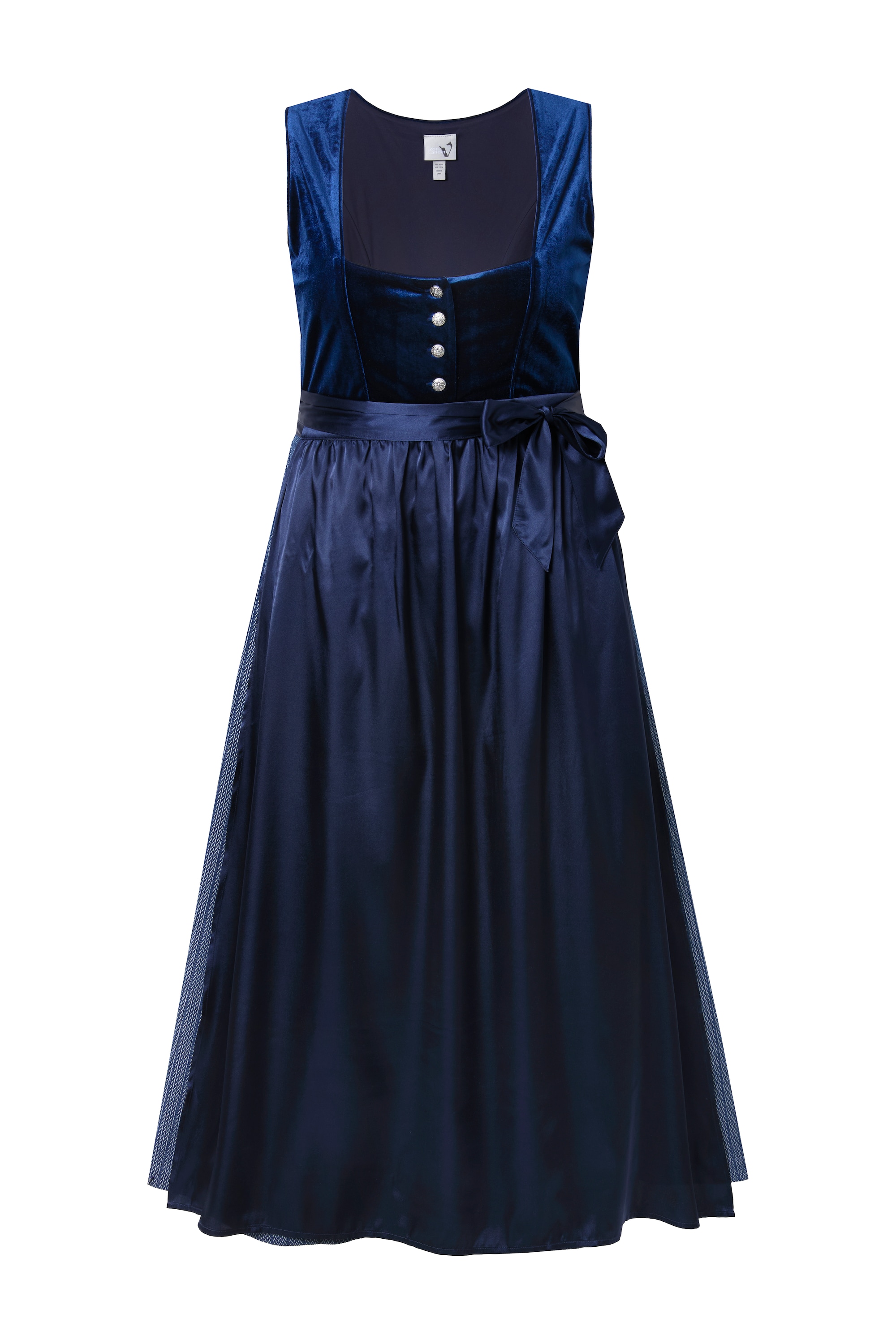 Ulla Popken Damen große Größen Dirndl Stretch Samt Carré Ausschnitt