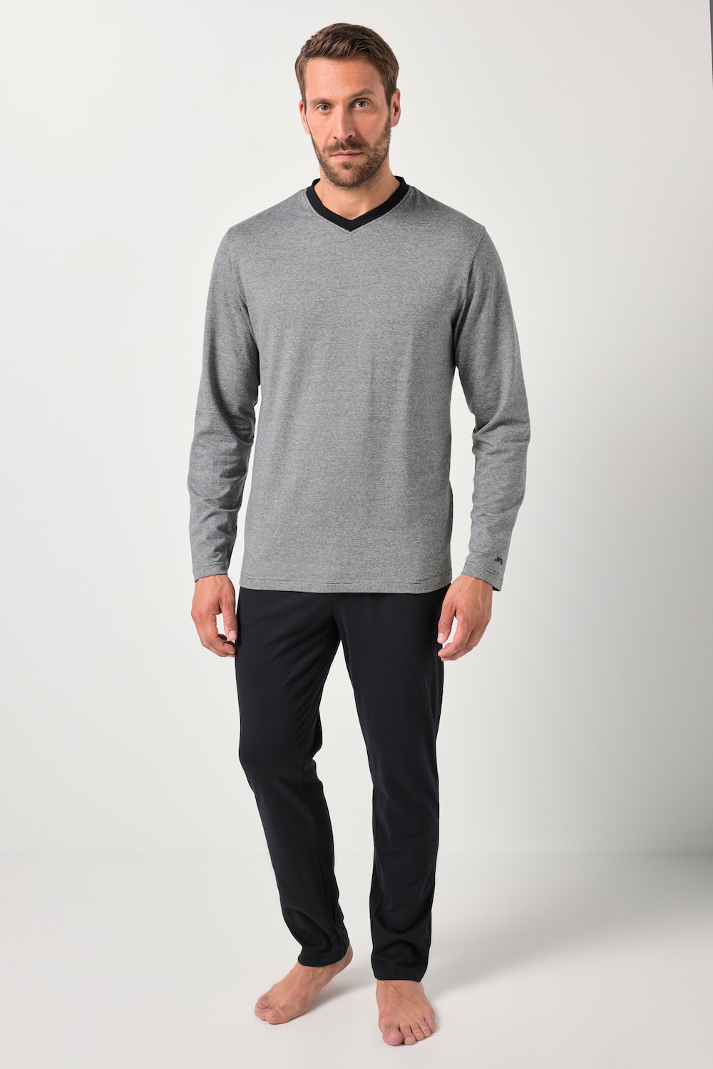 JP1880 Schlafanzug, Homewear, Zweiteiler, Kontrastdetails, bis 8 XL
