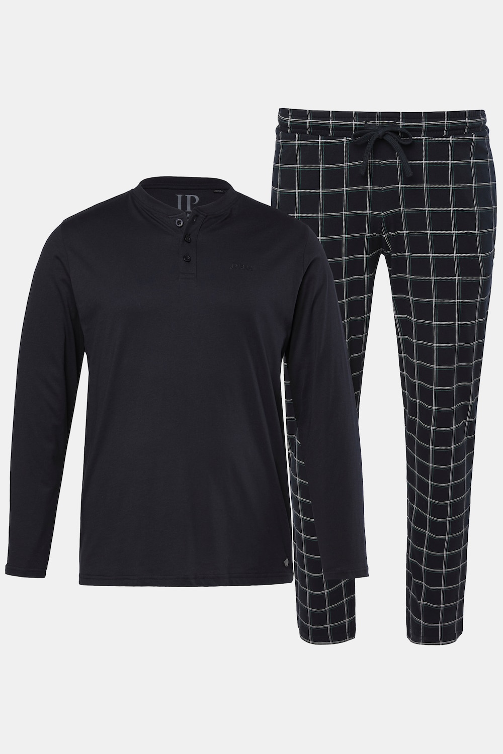 Pyjama JP 1880, collection Homewear, 2 pièces (T-shirt + pantalon à carreaux) - jusqu'au 8 XL