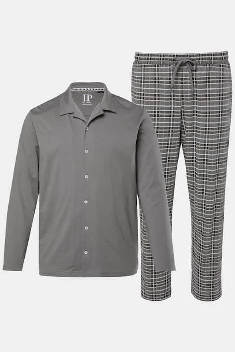 Pyjama JP1880. Collection Homewear. Deux pièces avec T-shirt à manches longues et boutons – jusqu'au 8&nbsp;XL