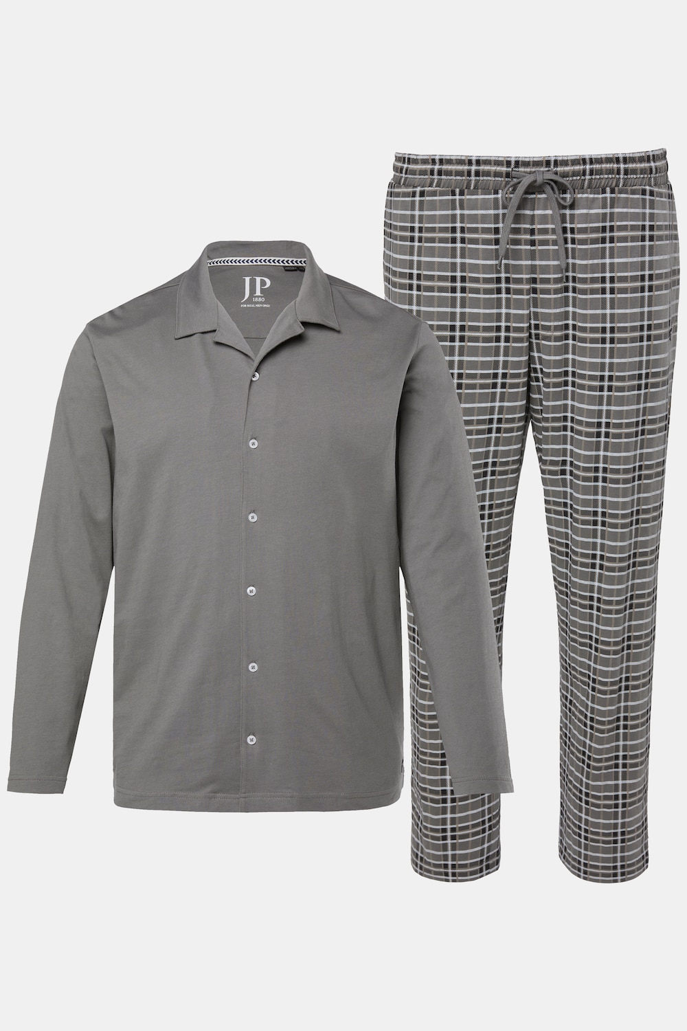 JP1880 Schlafanzug, Homewear, Zweiteiler, Langarmshirt mit Knöpfen, bis 8 XL
